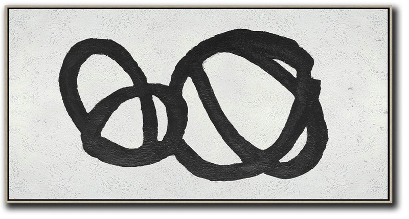 Modern Art Abstract Painting,Oversized Panoramic Minimal Art On Canvas - Family Wall Decor